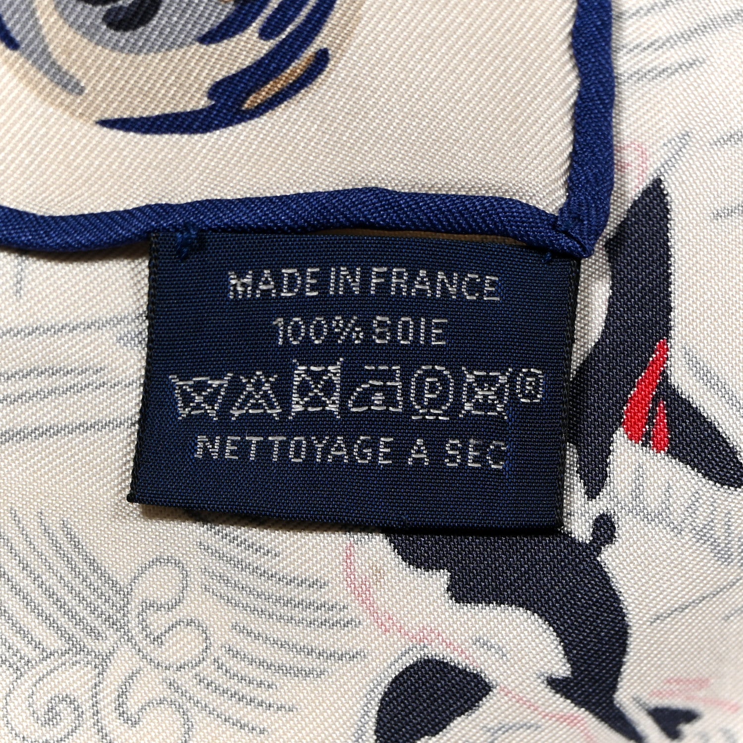 Hermes Silk Emile Et Une Nuit Scarf 90 Craie Rouge H Marine 2 of 3