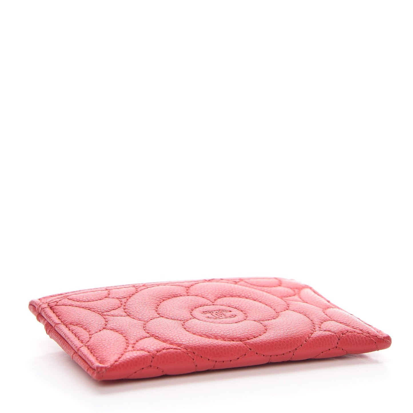 Caviar Camellia Quilted Card Holder Red