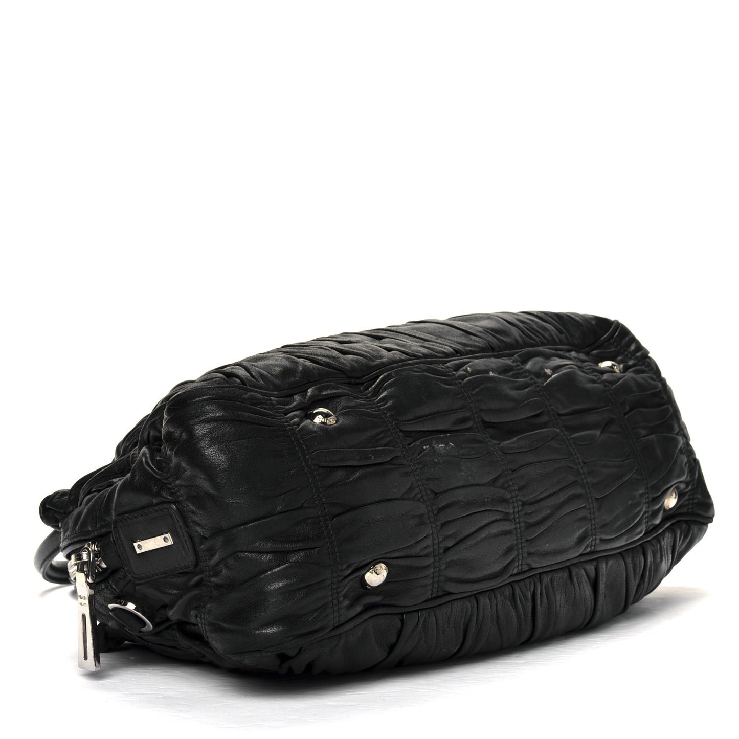 Nappa Gaufre Shopping Satchel Black