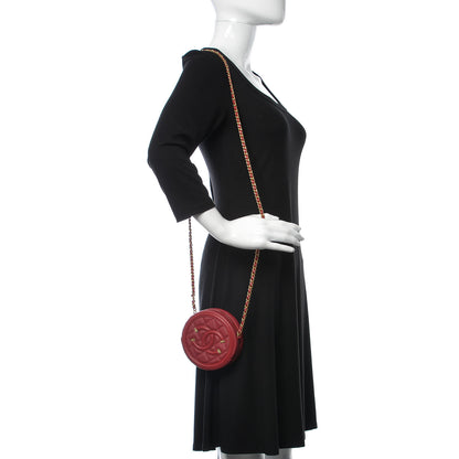 Chanel Caviar Quilted Round Filigree Crossbody Red 2 of 8