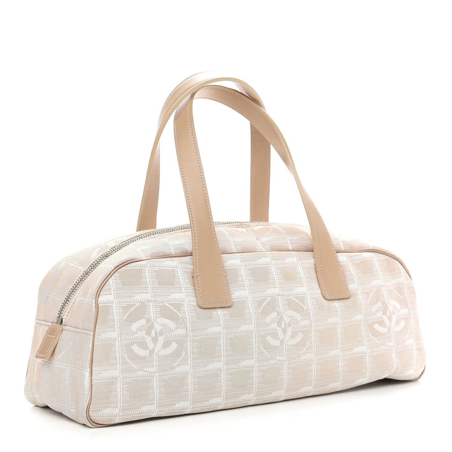 Chanel Nylon Travel Bowler Beige 3 of 9