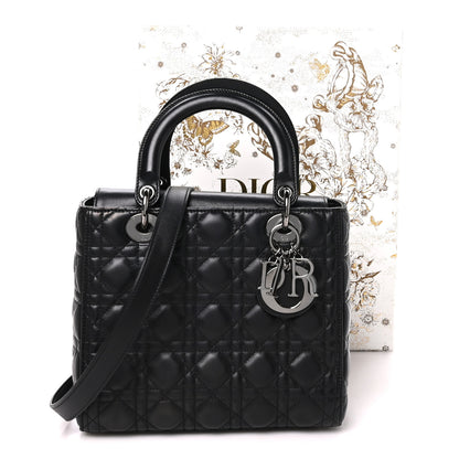 Christian Dior Lambskin Cannage Medium Lady Dior Black 10 of 10