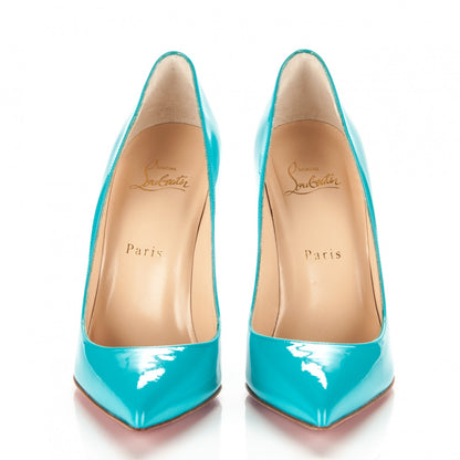 Christian Louboutin Patent Pigalle Follies 100 Pumps 38 Pacific 2 of 6