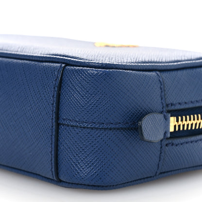 Prada Saffiano Mini Camera Crossbody Bag Bleuette 11 of 12