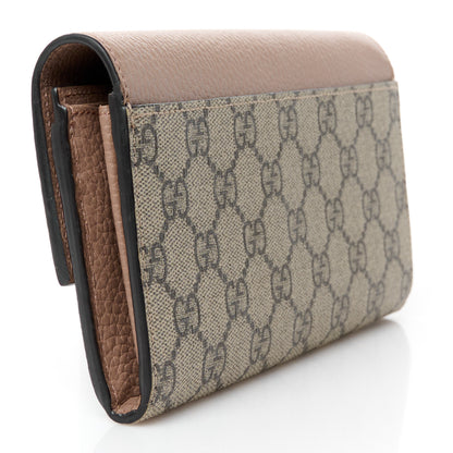 Gucci Dollar Calfskin GG Supreme Monogram GG Marmont Continental Wallet Old Rose Beige Ebony 3 of 8