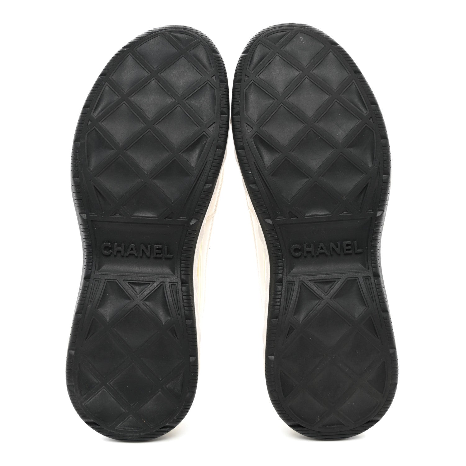 Chanel Velvet Calfskin Mixed Fibers CC Sneakers 38 Ivory Black 5 of 9