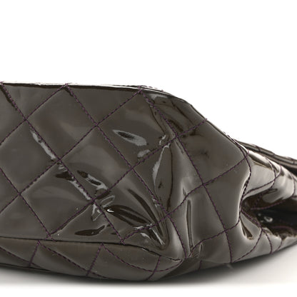 Chanel Patent Quilted Jumbo Single Flap Dark Purple 10 of 14