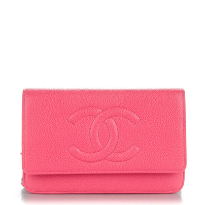 Chanel Caviar Timeless CC Wallet On Chain WOC Pink 1 of 8