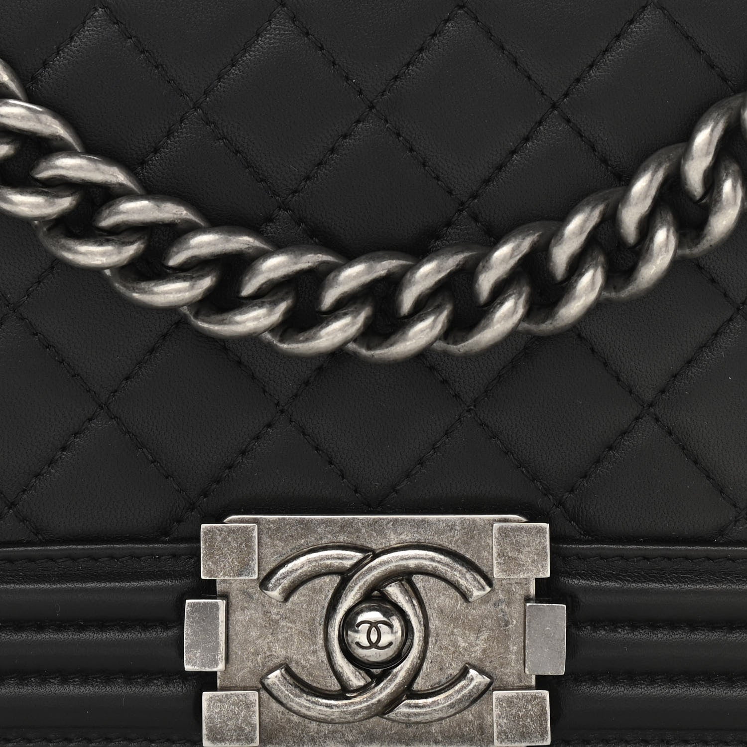 Chanel Lambskin Quilted Medium Boy Flap Black 8 of 12