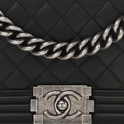 Chanel Lambskin Quilted Medium Boy Flap Black 8 of 12