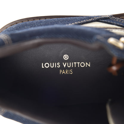 Louis Vuitton Denim Mens Oberkampf Ankle Boots 7.5 Marine 7 of 8