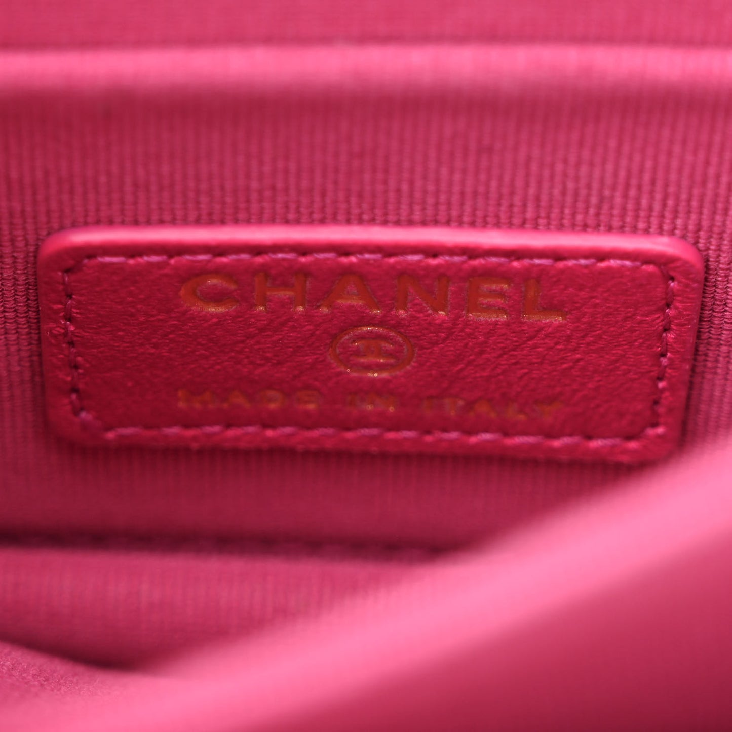 Lambskin Quilted Top Handle Flap Clutch With Chain Fuchsia