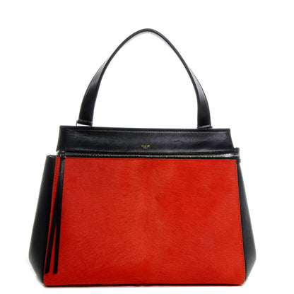 Celine Pony Hair Medium Edge Shoulder Bag Vermillion 1 of 9