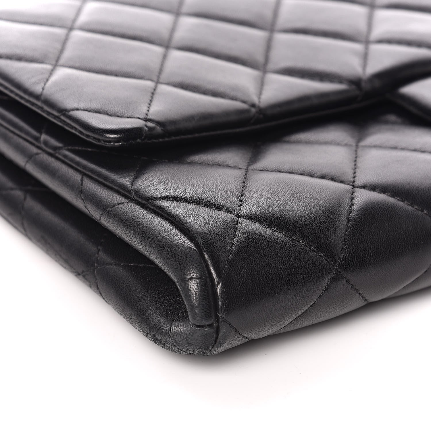 Chanel Lambskin Quilted Clutch With Chain Flap Black 8 of 14