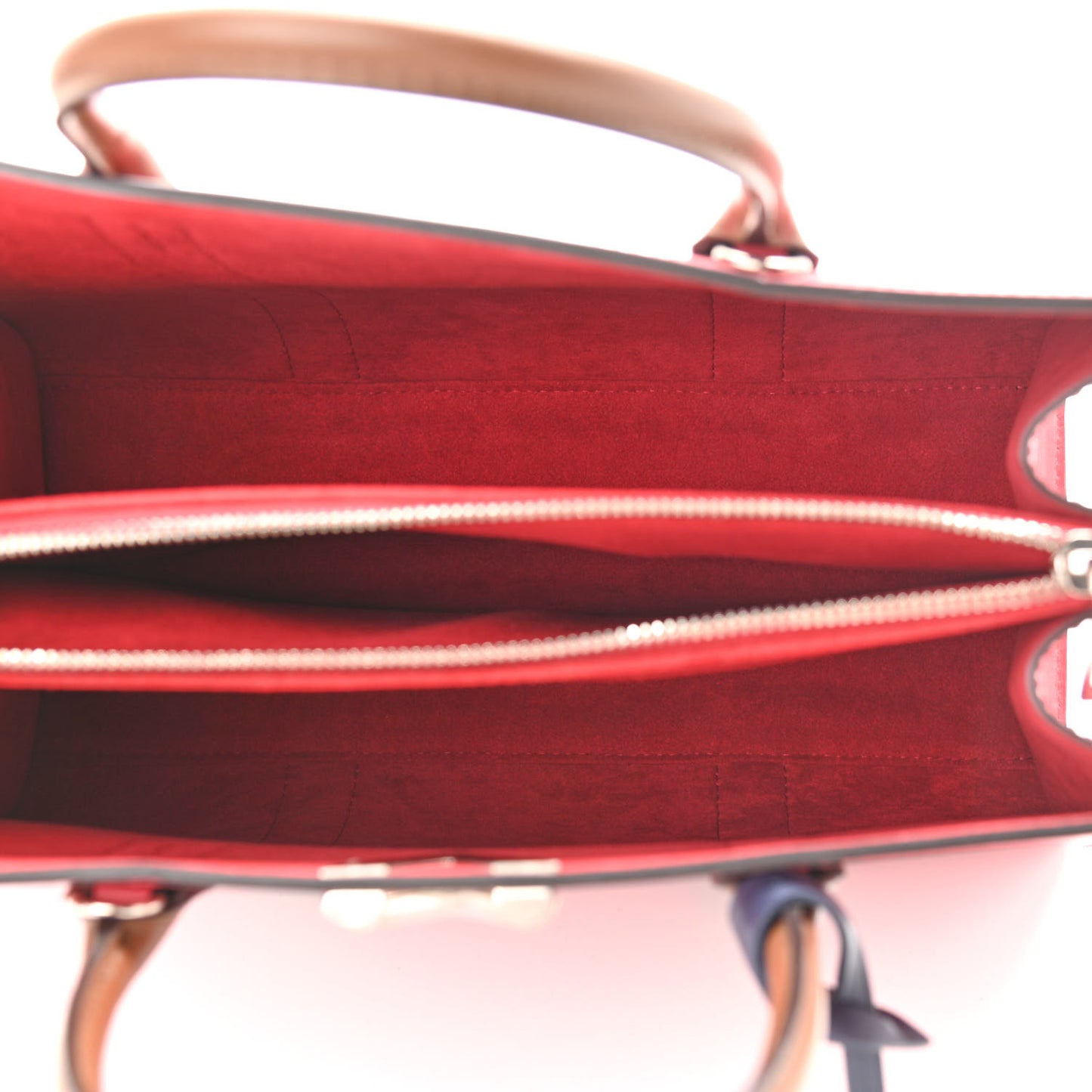Monogram Cuir Plume Very Tote MM Rubis Noisette
