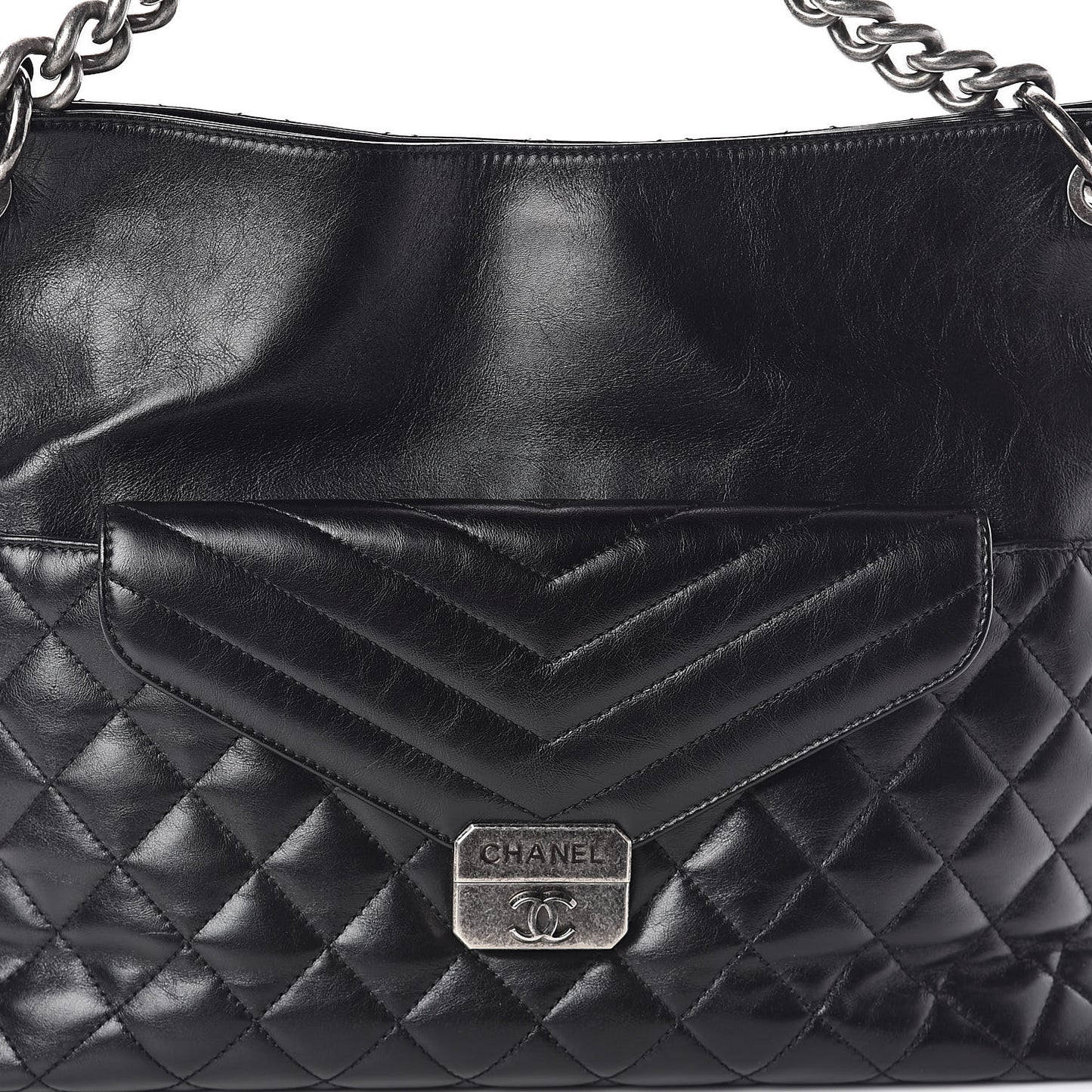 Aged Calfskin Quilted Mad About Quilting Hobo Black