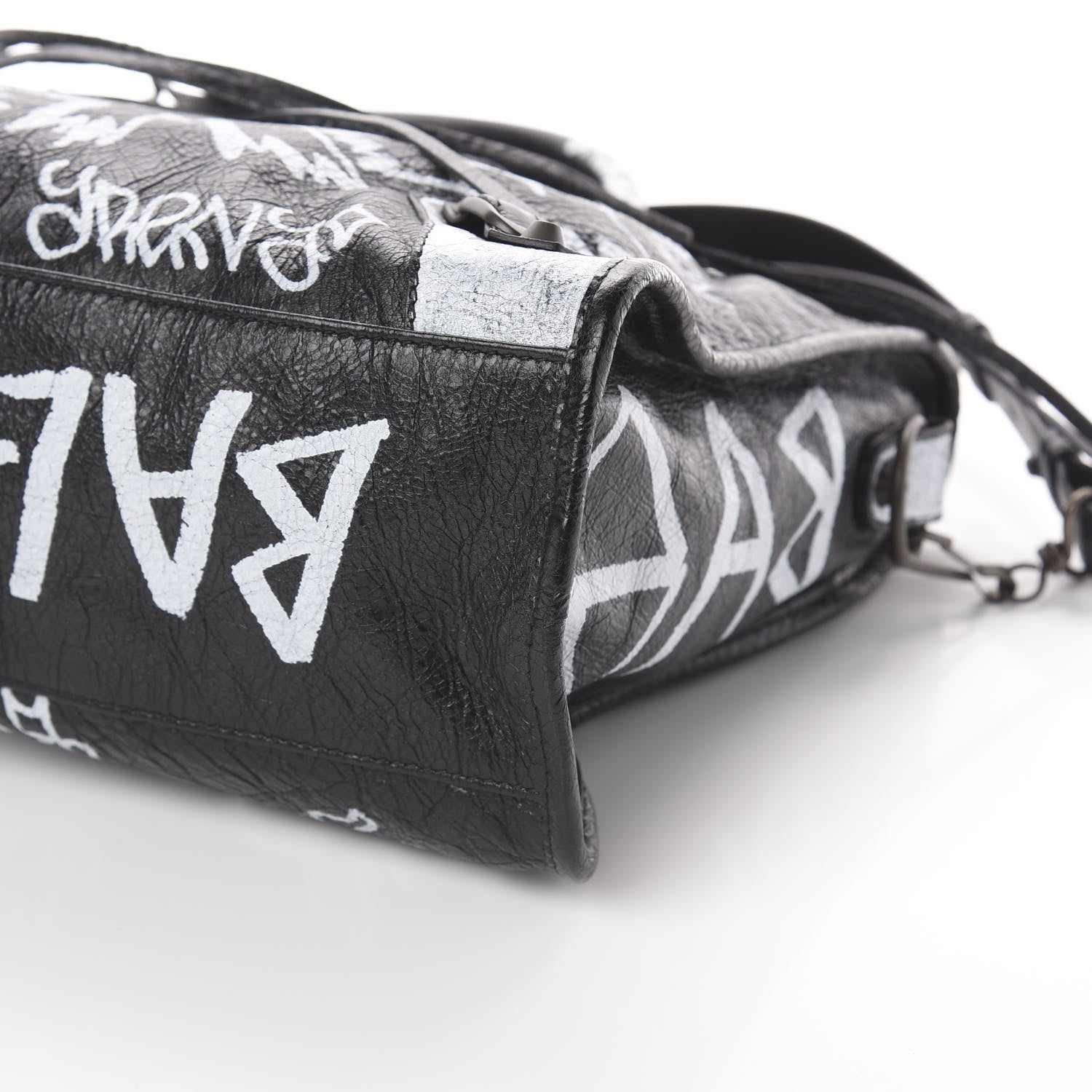 Balenciaga Agneau Arena Graffiti All Over Classic Hardware City Black White 6 of 7