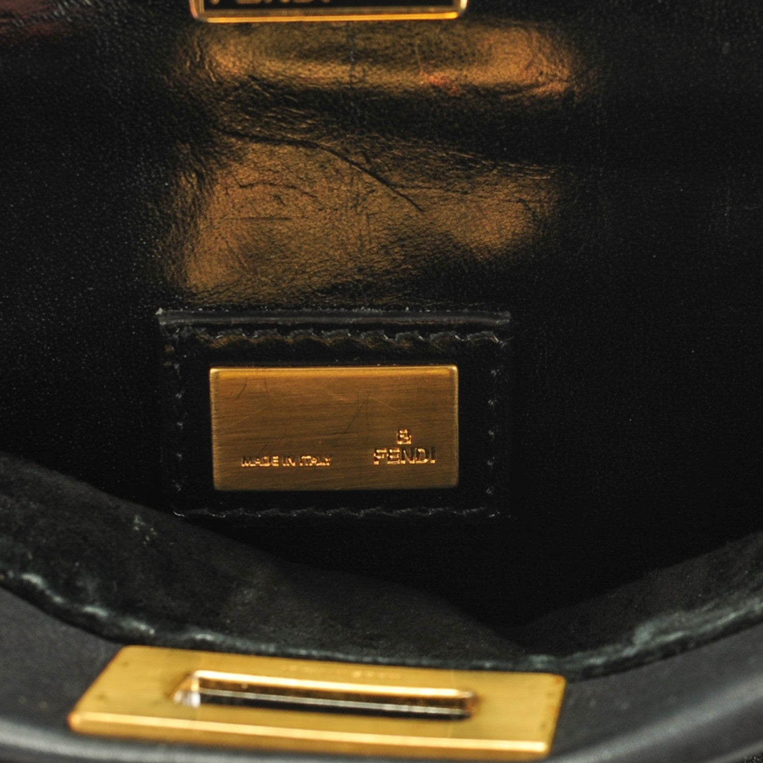 Fendi Vitello Saddle Mini Peekaboo Iconic Satchel Black 6 of 6