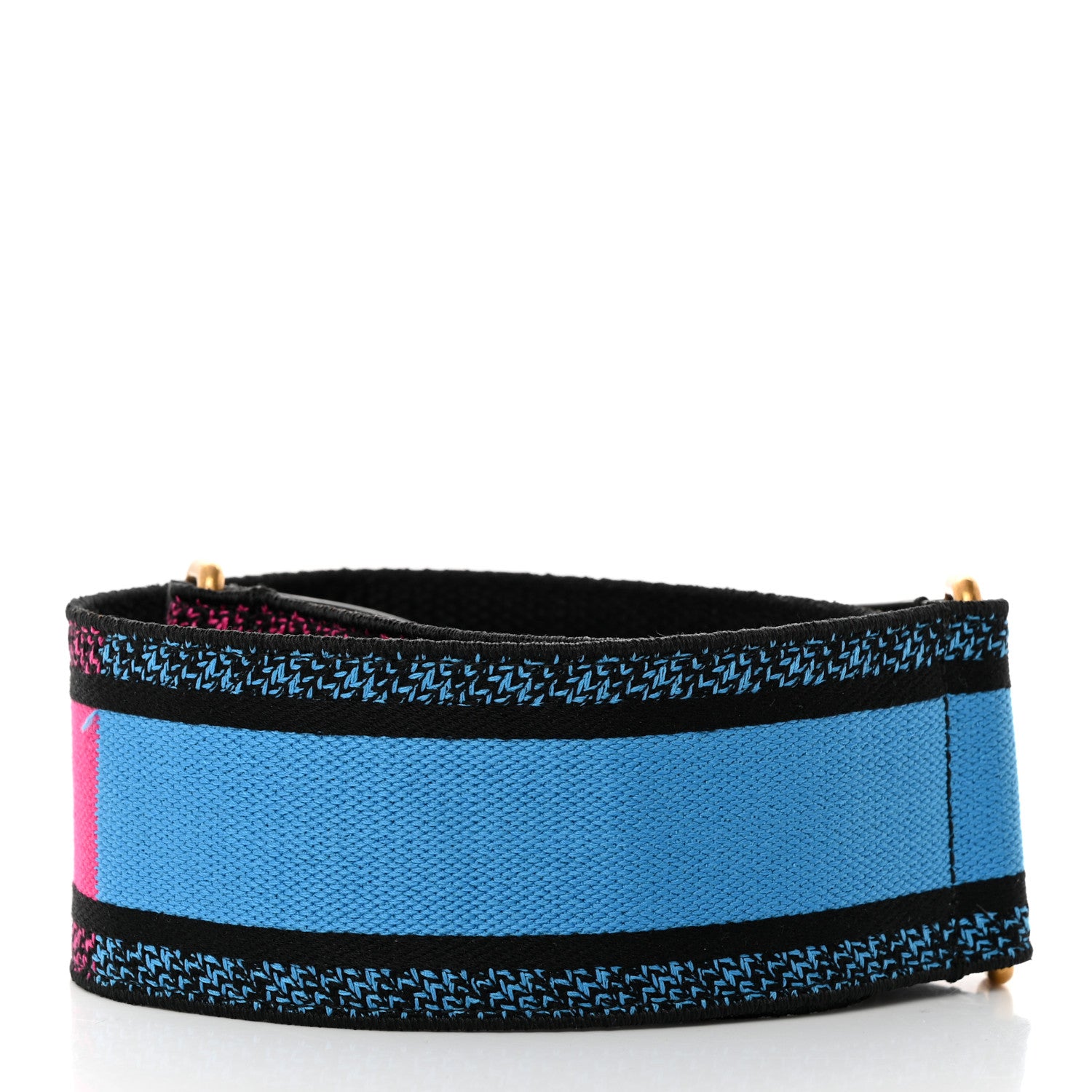 Christian Dior Canvas Embroidered Shoulder Strap Fuchsia Bleu 2 of 6