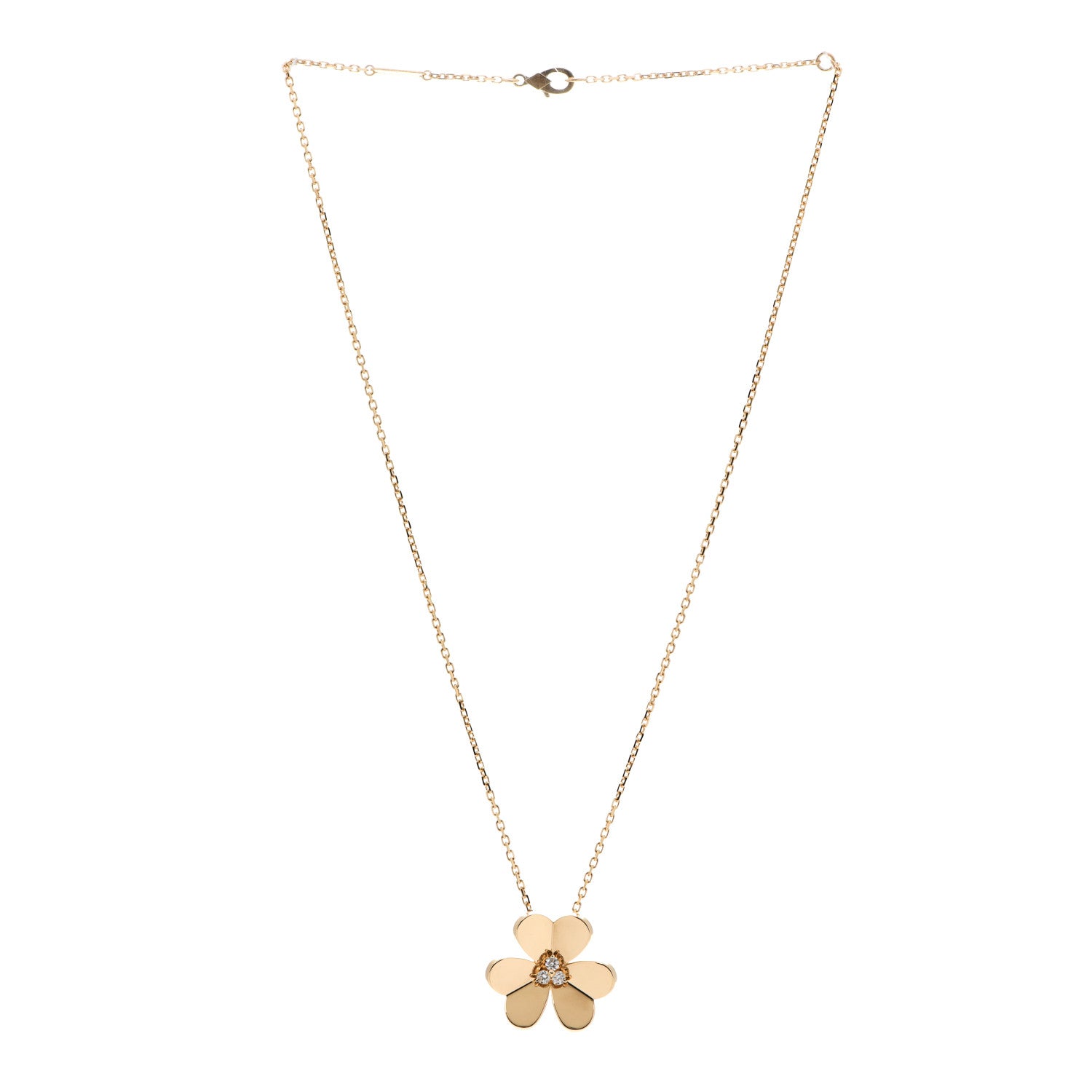 Van Cleef & Arpels 18K Yellow Gold Diamond Large Frivole Pendant Necklace 3 of 6