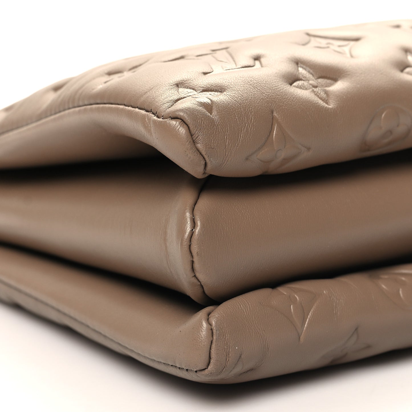 Lambskin Embossed Monogram Coussin MM Taupe