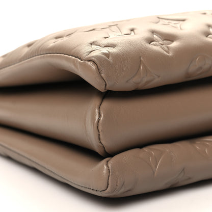 Louis Vuitton Lambskin Embossed Monogram Coussin MM Taupe 10 of 11