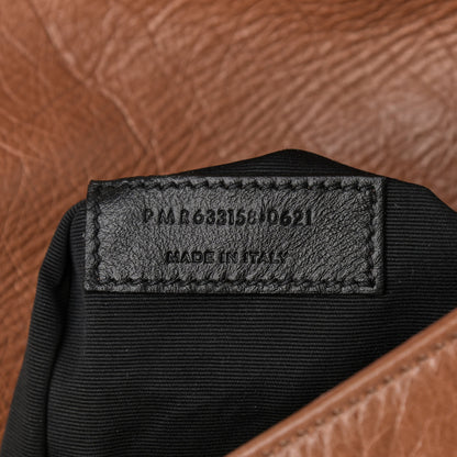 Saint Laurent Crinkled Calfskin Matelasse Monogram Medium Niki Chain Satchel Caramel 8 of 14