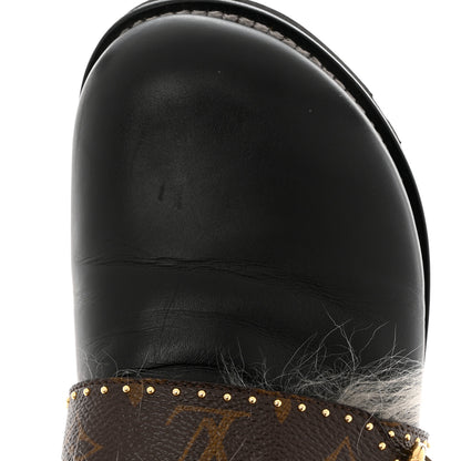 Louis Vuitton Calfskin Monogram Lambswool Winterbreak Comfort Clogs 37 Black 13 of 13