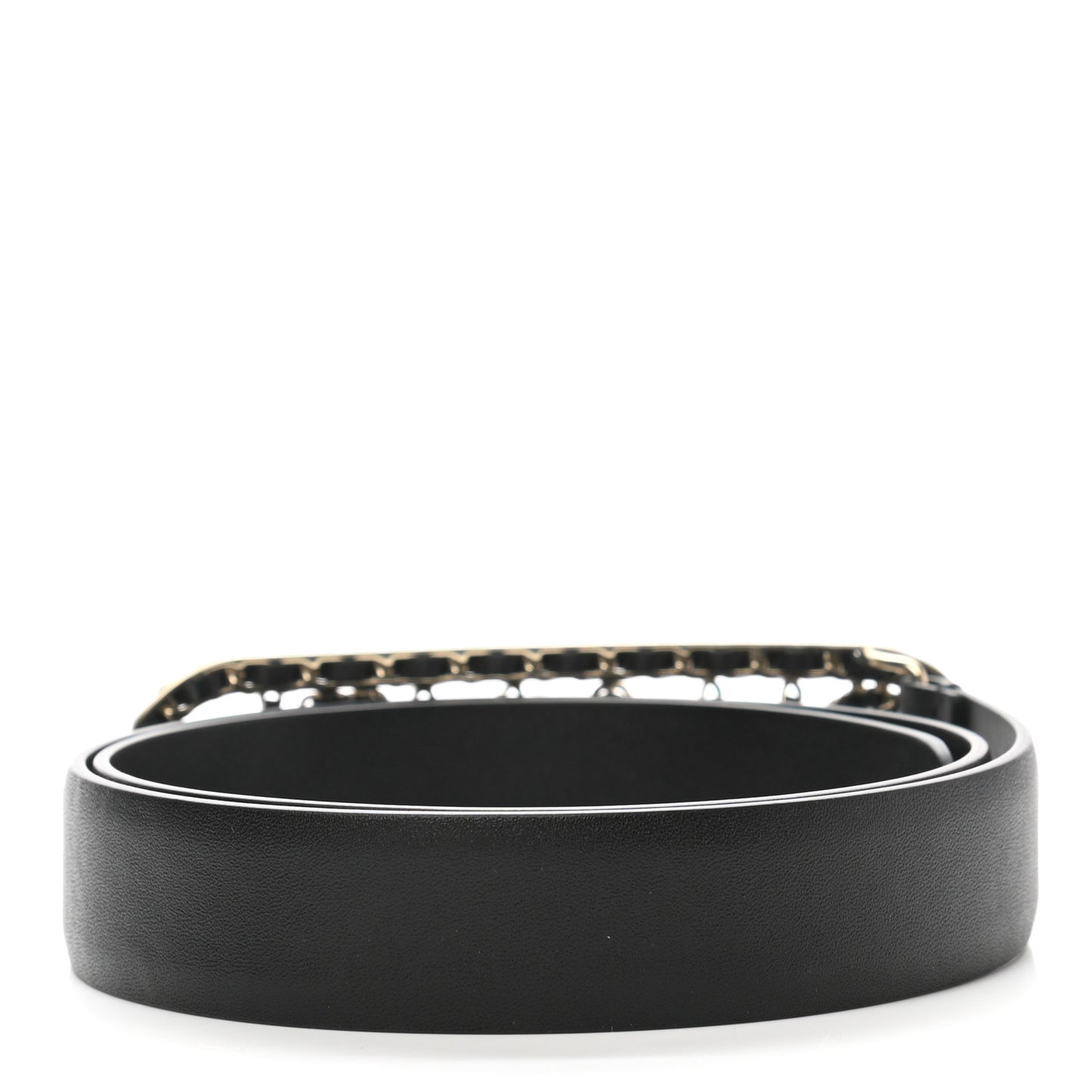 Calfskin CC Chain Vintage Allure Logo Belt 70 28 Black