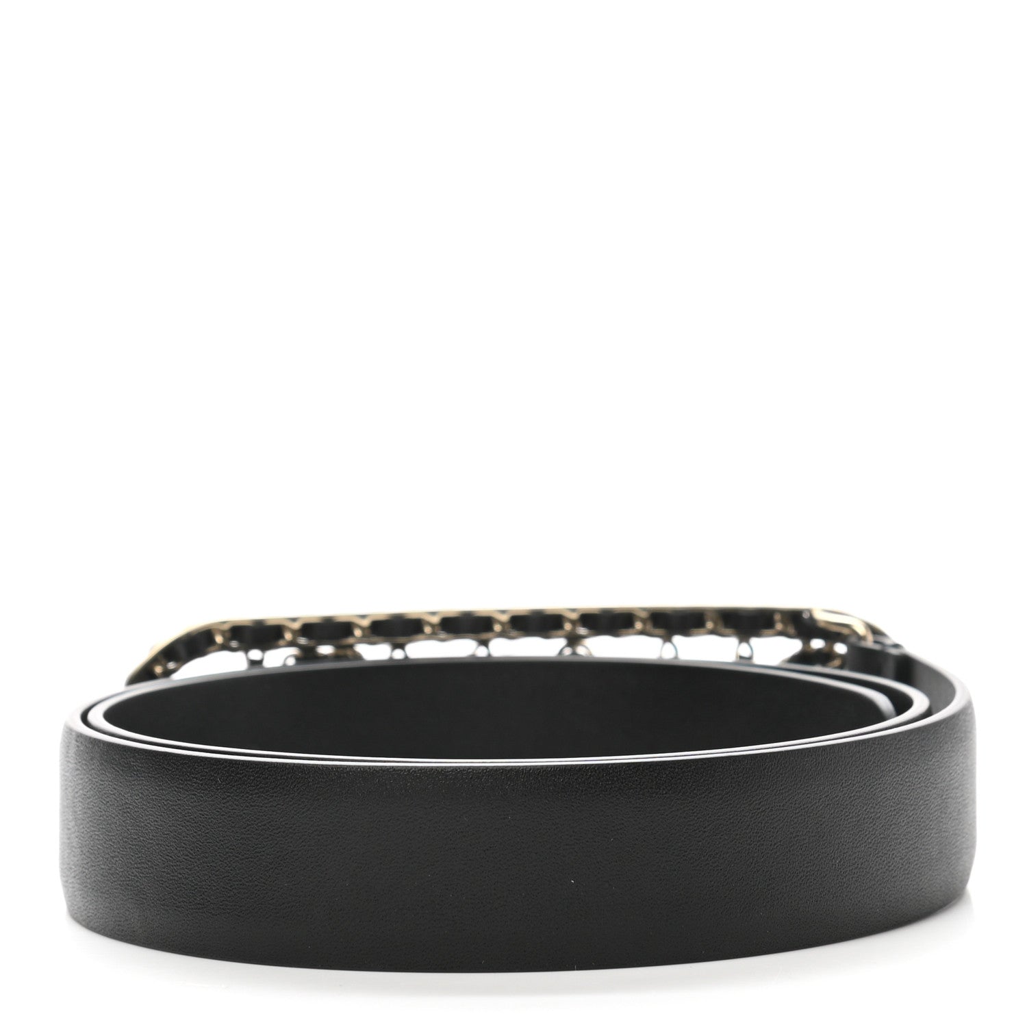 Chanel Calfskin CC Chain Vintage Allure Logo Belt 70 28 Black 2 of 8