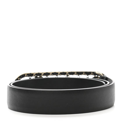 Chanel Calfskin CC Chain Vintage Allure Logo Belt 70 28 Black 2 of 8