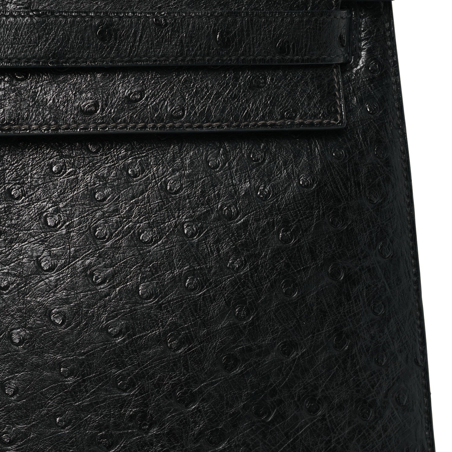 Hermes Ostrich Kelly Sellier 35 Black 8 of 14
