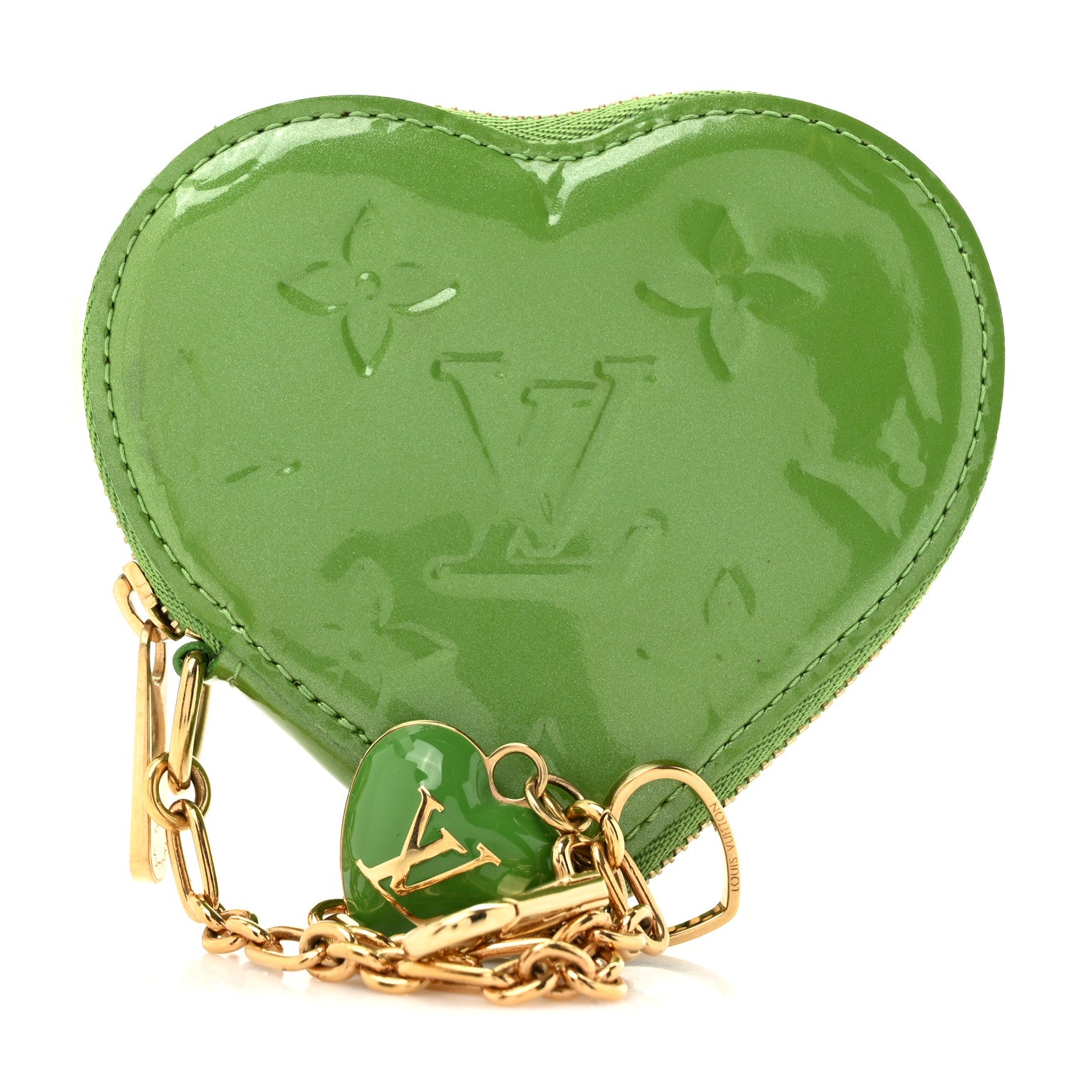 Louis Vuitton Vernis Heart Coin Purse Vert Tonic 1 of 6