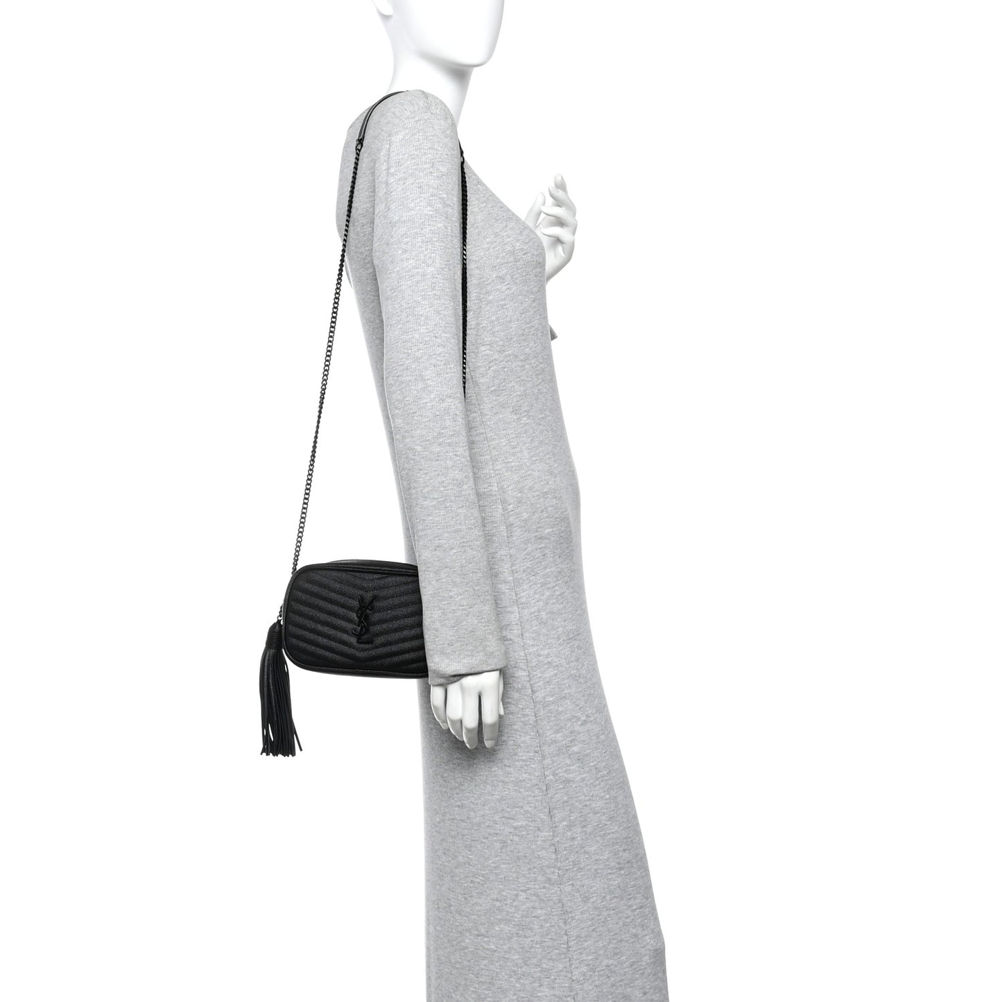 Grain De Poudre Matelasse Monochrome Monogram Mini Lou Camera Bag Black