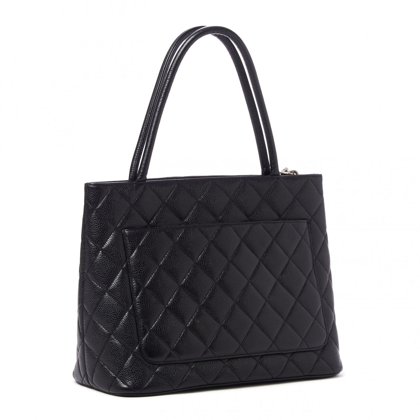 Caviar Quilted Medallion Tote Black