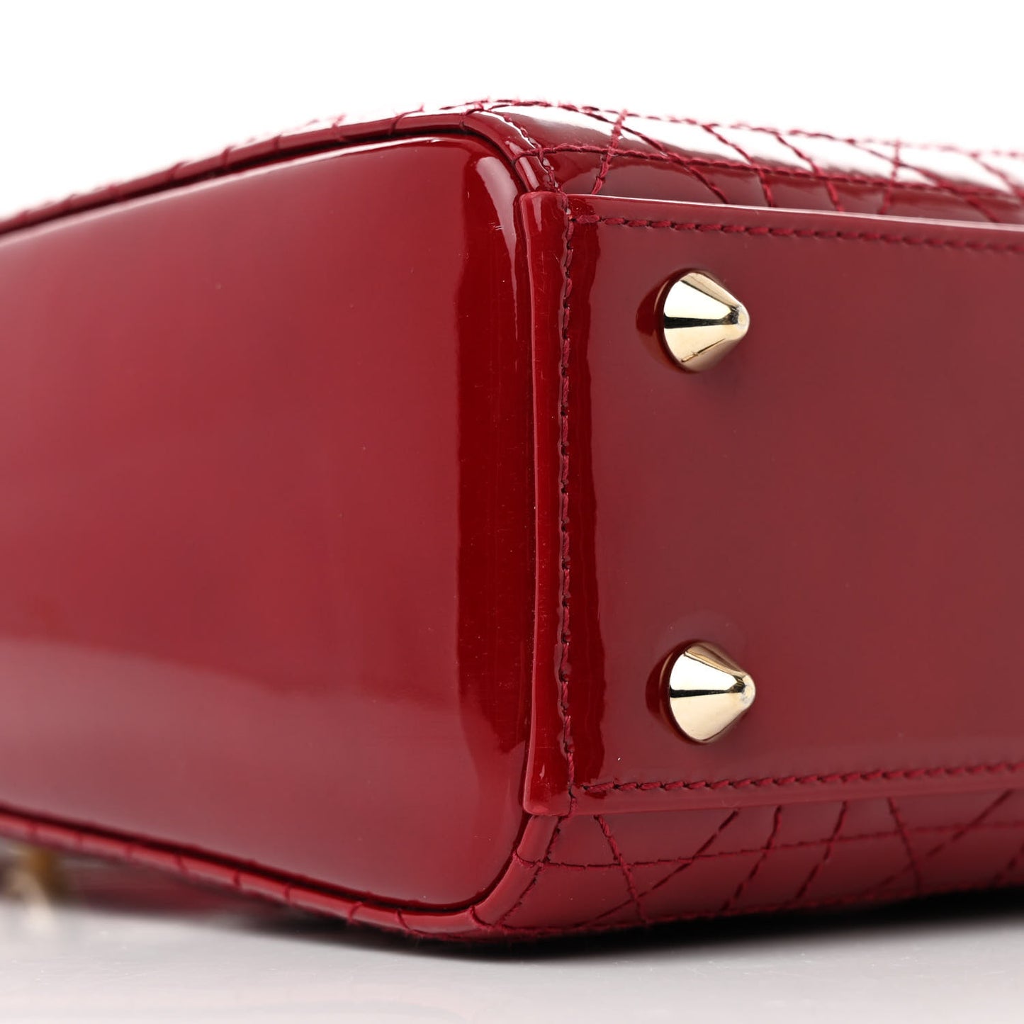 Patent Cannage Small Lady Dior Cherry Red