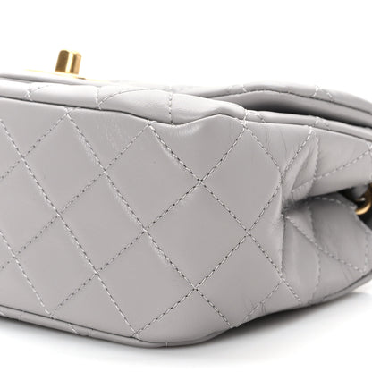 Chanel Lambskin Quilted Mini Pearl Crush Flap Light Grey 9 of 9