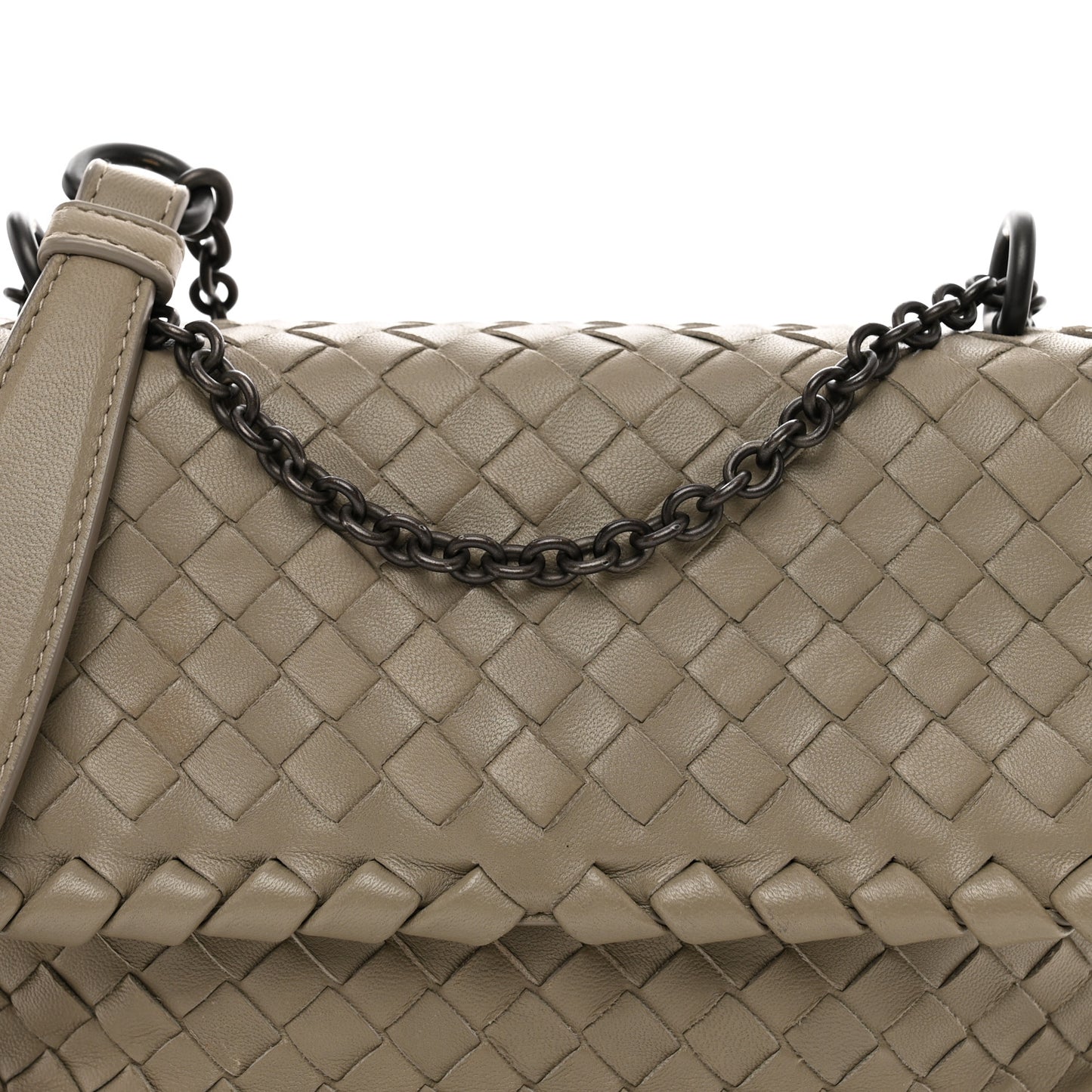 Nappa Intrecciato Baby Olimpia Shoulder Bag Limestone