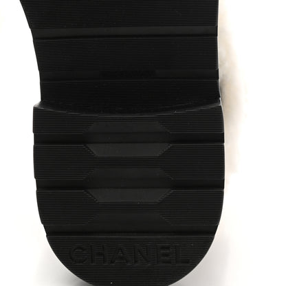 Chanel Lambskin Shearling Short Boots 38.5 Black 6 of 8