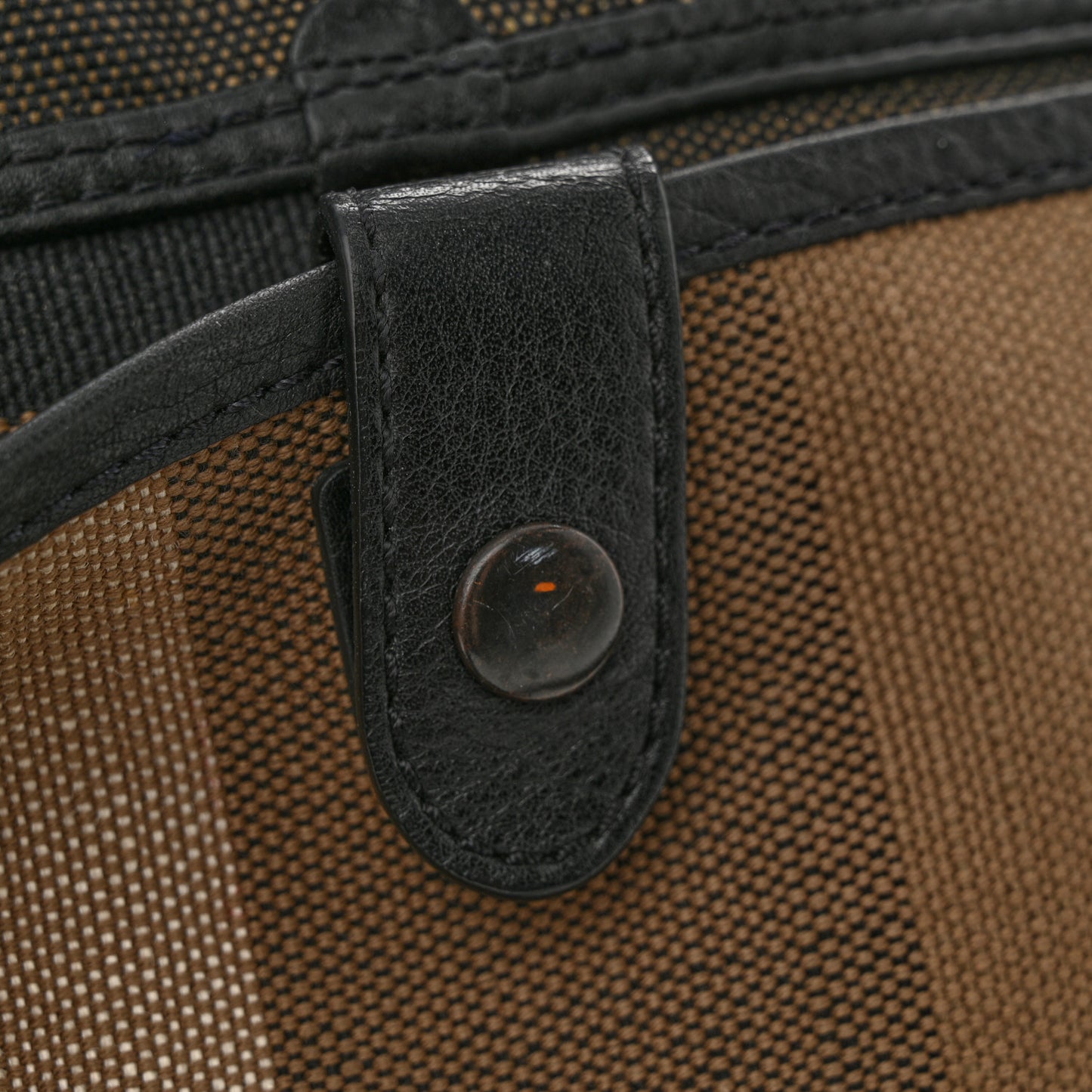 Canvas Mega Check Calfskin Addison Messenger Bag Black