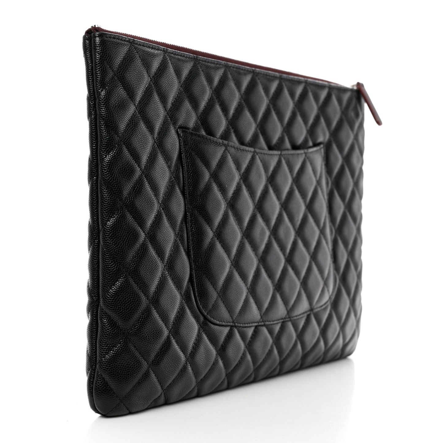 Caviar Quilted Large Cosmetic Case Black