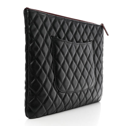 Chanel Caviar Quilted Large Cosmetic Case Black 3 of 7