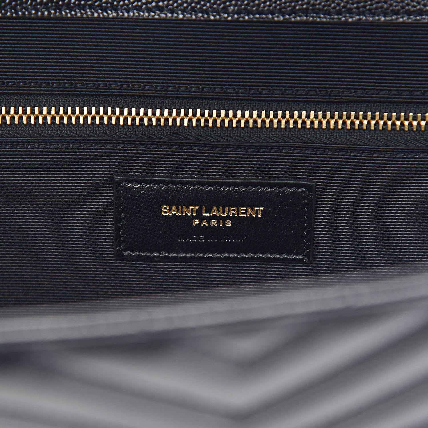 Saint Laurent Grain De Poudre Matelasse Chevron Large Monogram Satchel Black 7 of 10