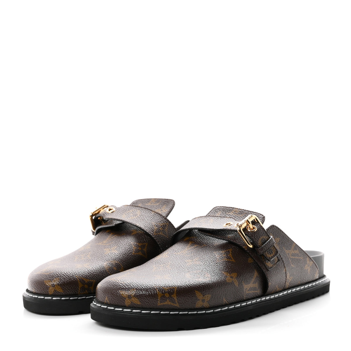 Louis Vuitton Patent Monogram Womens Cosy Flat Comfort Clog Mules 41 Brown 4 of 9