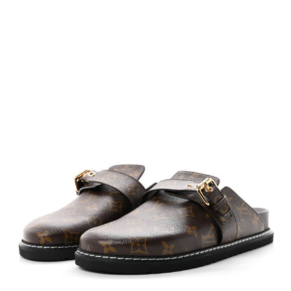 Louis Vuitton Patent Monogram Womens Cosy Flat Comfort Clog Mules 41 Brown 4 of 9