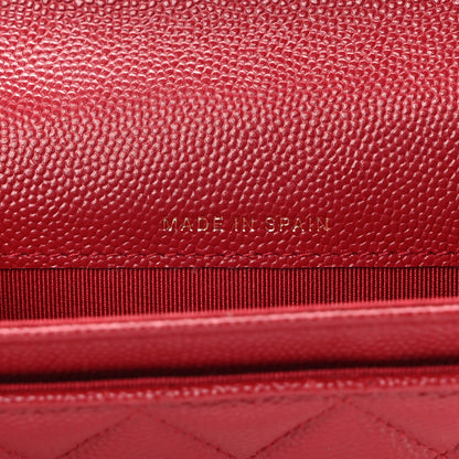 Chanel Caviar Quilted Flap Card Holder Wallet Red 7 of 10