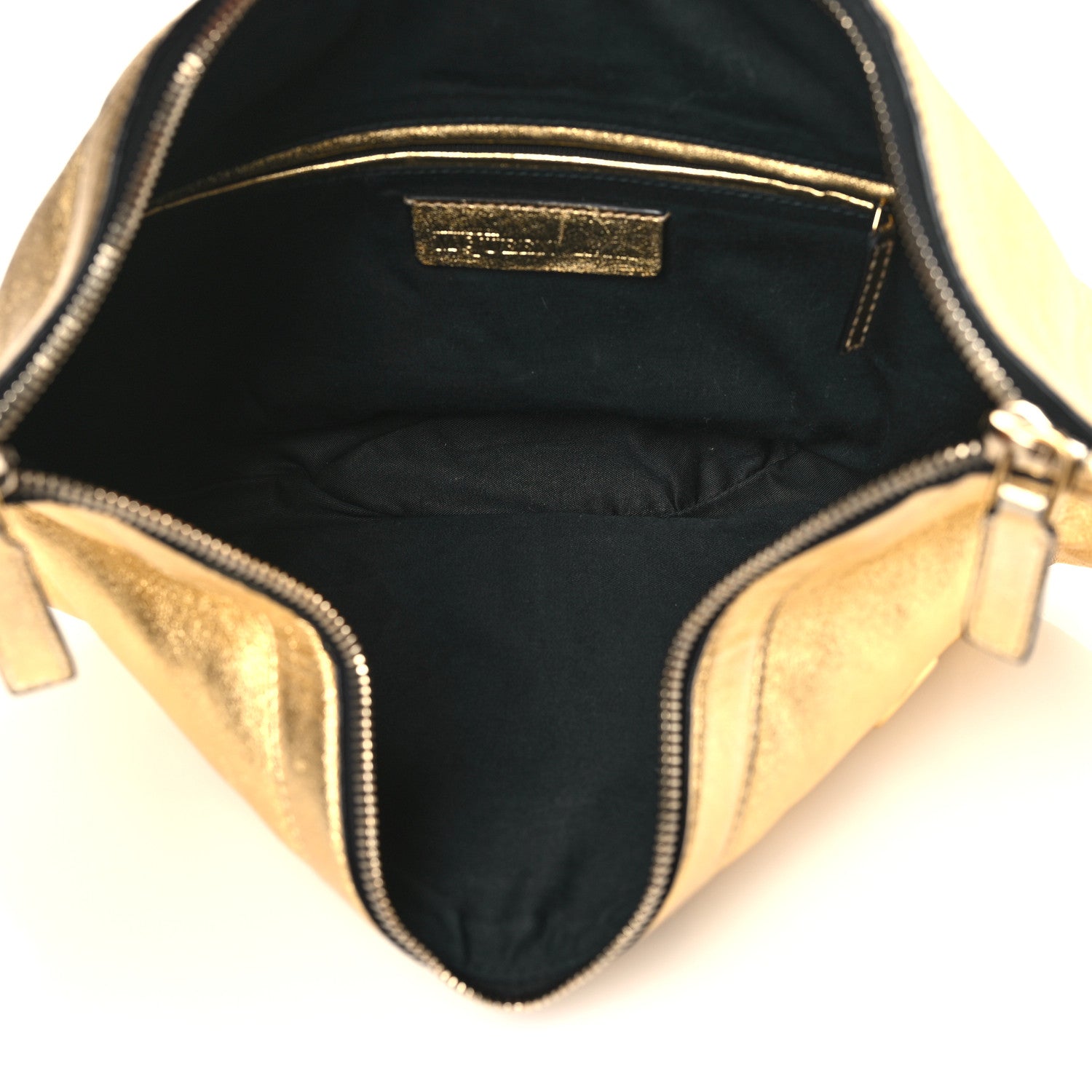Alexander McQueen Metallic Crackled Lambskin De Manta Clutch Gold 5 of 11