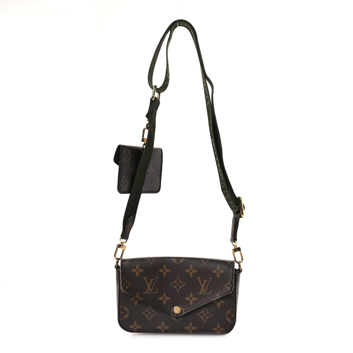 Monogram Felicie Strap & Go Kaki