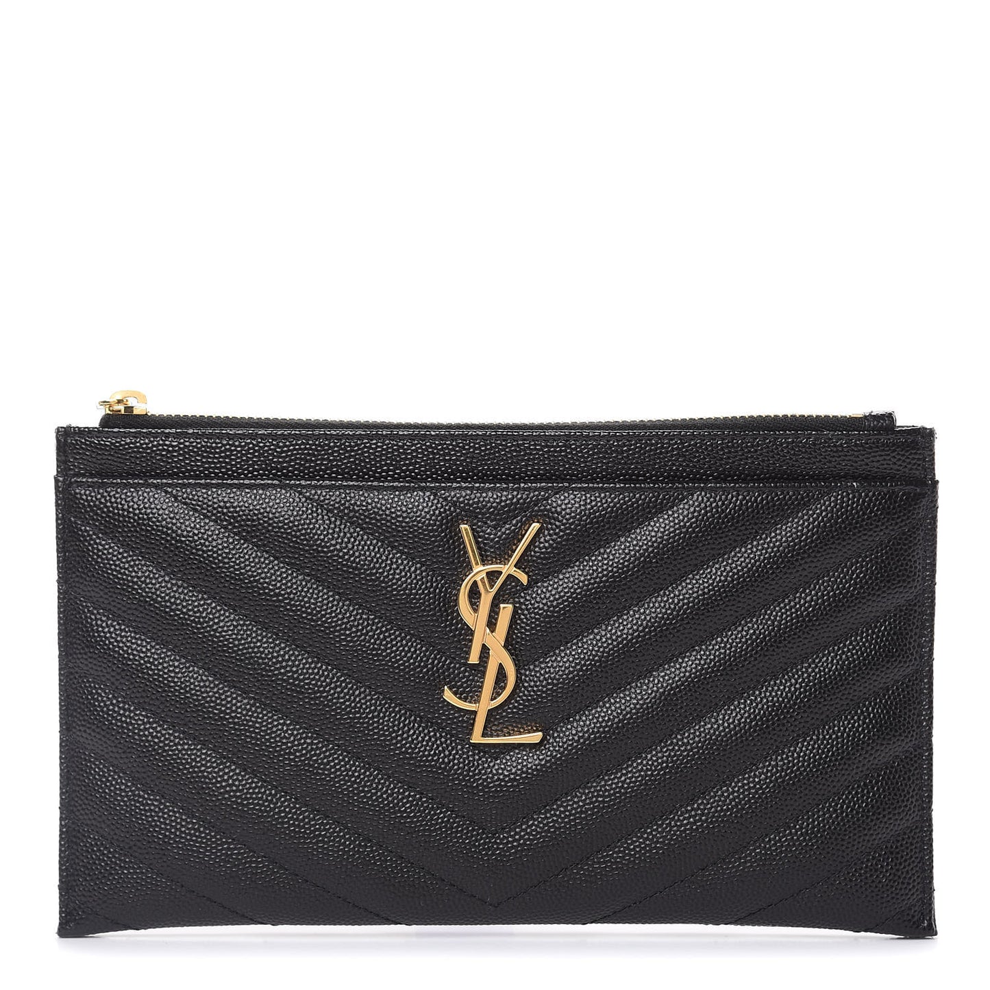 Grain De Poudre Chevron Monogram Bill Pouch Black