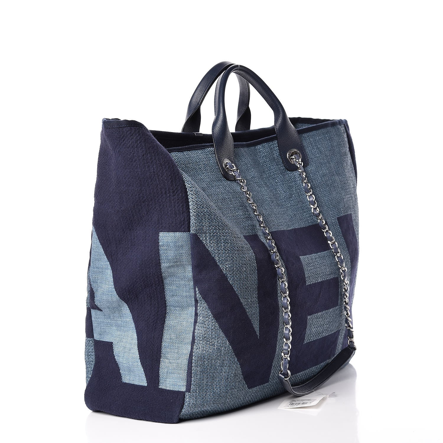 Chanel Canvas Large Shopping Tote Dark Blue 3 of 12